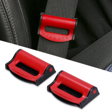 Seat Belt Positioner Clip Adjustable Universal Fit Red PP+TPR