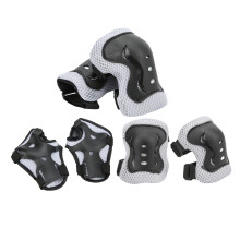 6Pcs Kids Safety Skateboard Protective Gear Set, Black, Elbow & Knee Pads