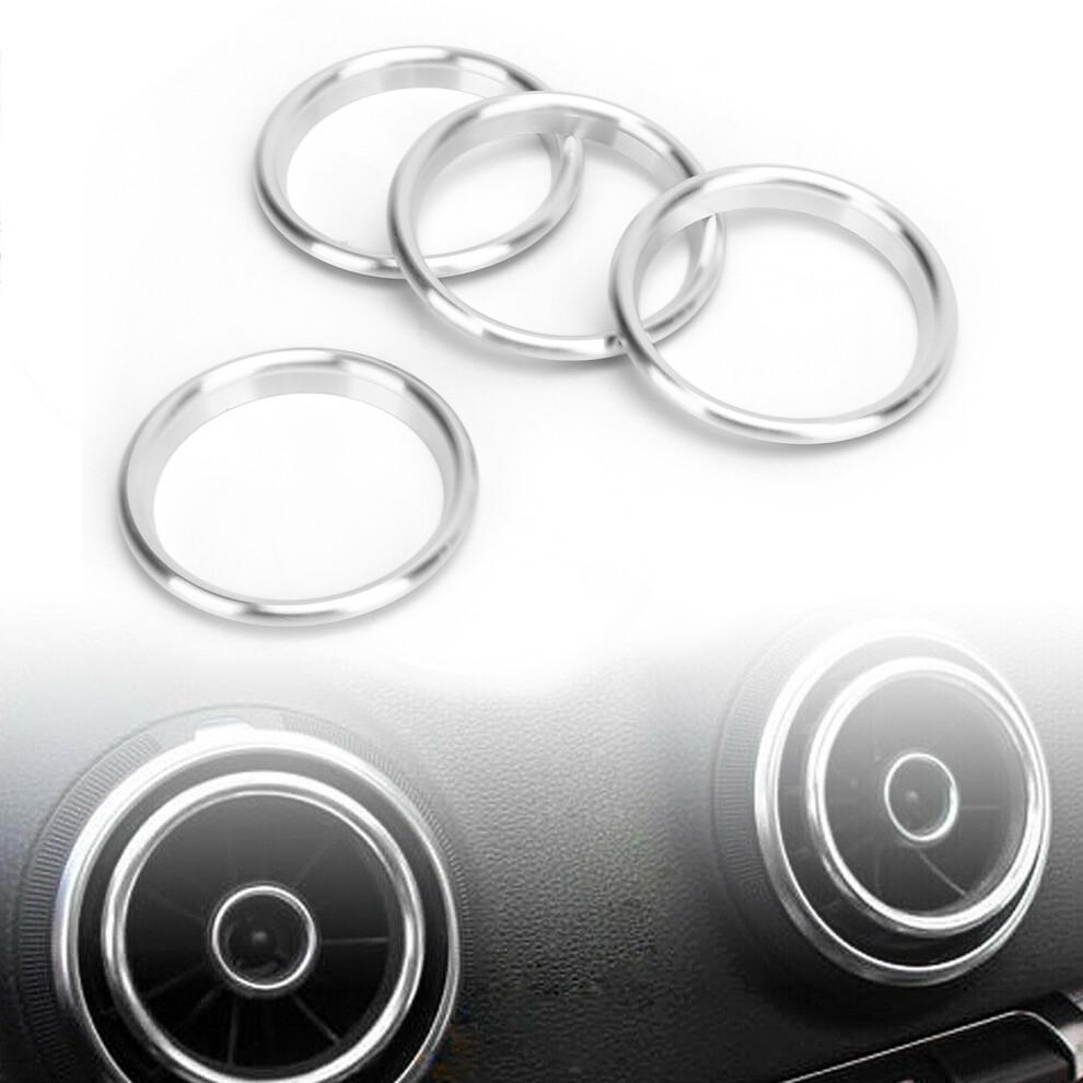 A3 Car Console Replacement Air Outlet Ring Aluminium Finish Silver 3721391555289