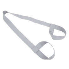 Portable Gray Cotton Yoga Strap, Adjustable & Soft for Stretching