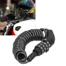 4-Digit Waterproof Helmet Cable Lock, 1.5m, Black for Bikes & Motorcycles