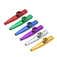 6pcs Aluminum Alloy Kazoo Musical Instruments for Kids & Adults, 12x2x1.8cm