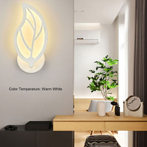 Modern Acrylic Leaf Wall Light 12W Warm White 25x12cm 2