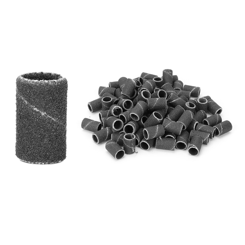 100pcs Sanding Bands 180# Nail Drill Bits for Manicure & Pedicure