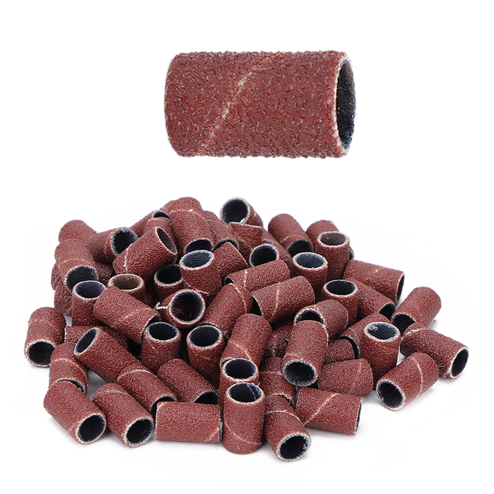 100pcs Nail Sanding Bands Set, 1.3x0.8cm, 4 Grits for Filing & Polishing