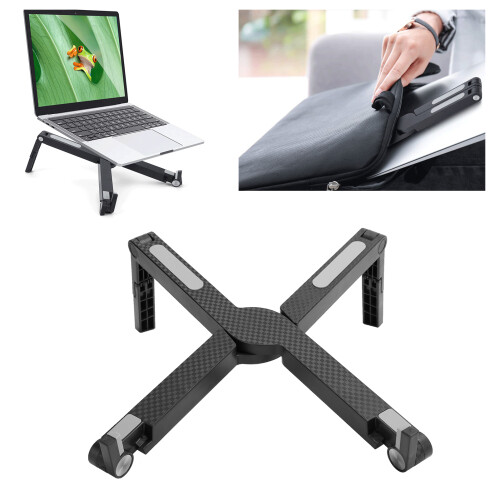 Notebook Support Stand Portable Adjustable & Foldable Laptop Base Holder Black