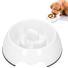 Pet Slow Feeders Portable Bowl White Melamine for Cat & Dog, size as shown