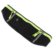 Fitness Taillebeutel, Nylon, 3 Fächer, Kopfhöreröffnung, 5L, Schwarz