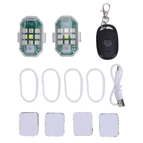 2PCS Drone LED Strobe Light Set, 300mAh Li-ion, Remote Control 1