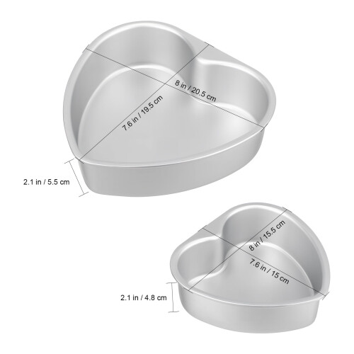 Heart Shaped Cake Pans Aluminum 2 Pcs 1