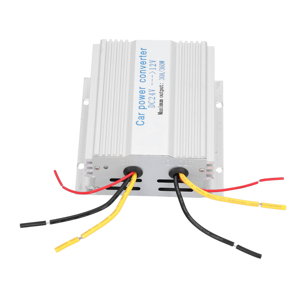 Dc24v To 12V Power Supply Converter 30A For Vehicles, Silver 7891391563235