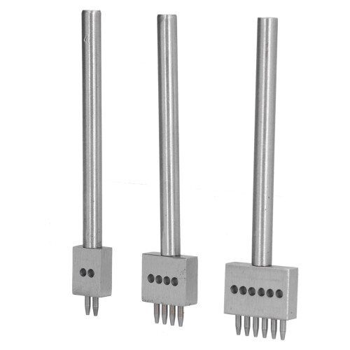 Perforated Leather Craft Tools 3Pcs Silver Durable DIY 6mm Kit