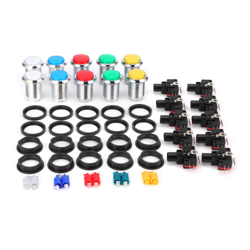 32mm Small Round SilverPlated Arcade Button Switch for Game Console Control 1
