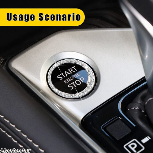 Crystal Rhinestone Car Start Stop Button Rings 2 PCS 2