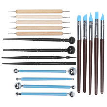 Clay & Ceramic Craft Tools 19Pcs Pottery & Indentation Drill Pen Set with Bag
