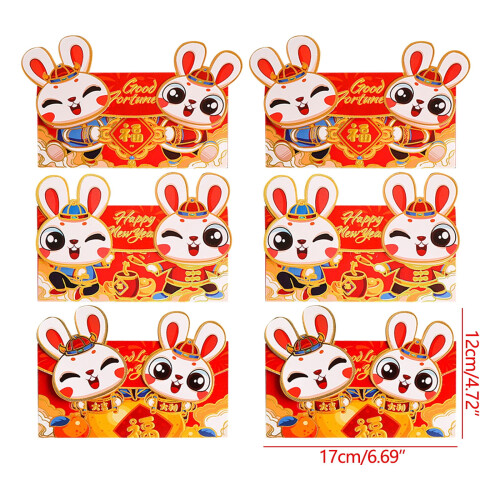 Red Foldable Bag for New Year Wedding 6 pcs 2