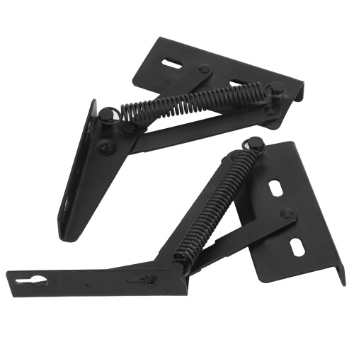 Black Iron Spring Hinge Triangular Folding Bed Sofa Hardware 15x5cm 1