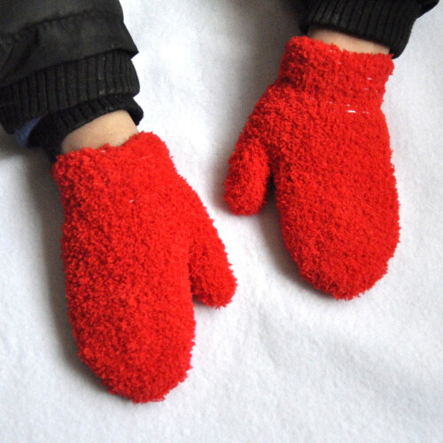 Warm Winter Mittens for Babies – Soft Plush, Elastic 1