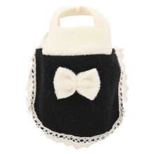 Schwarzer Hamster-Kapuzenoutfit mit Schleifenbindung, aus weichem Fleece, Größe L