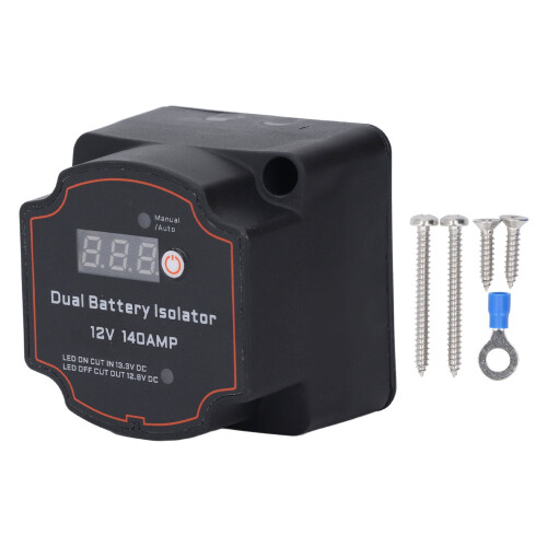 Dual Battery Isolator DC12V 140A Waterproof IP68 with Digital Voltmeter 2