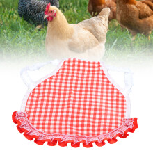 Red Chicken Saddle Plaid Vest with Elastic Band, 22x20cm