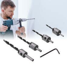 4Pcs Carbon Steel Countersink Drill Bit Set- 3mm to 6mm Reaming Tools