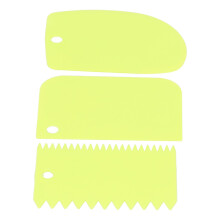 Backzubehör 3-teiliges Set für Kuchen Dekor Scraper Teig Pasteten Cutter Grün