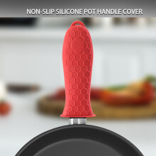 4 Pack Silicone Hot Handle Holders Cover Cast Iron Skillet Handle Cover Pot Handle Holder Sleeve Heat Resistant -Red
