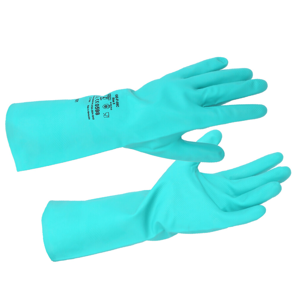 Chemical Resistant Nitrile Gloves M 3.153.54In Nonslip Agriculture & Industrial 9301391569482