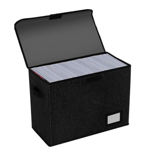 2X Comic Book Boxes, Back to School Fold Comic Short Box Case with Lid, Book Bin Container Holds 150 Comics Black 1