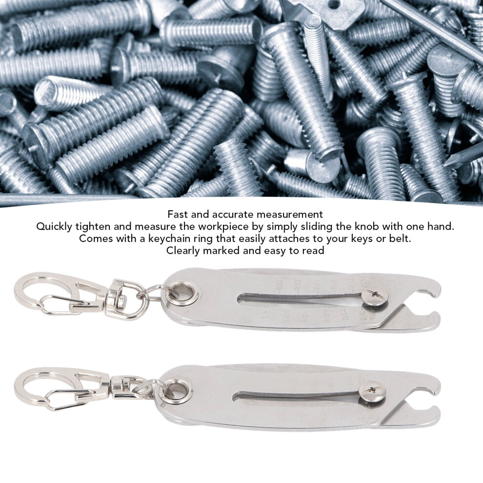 Ti Steel Thread Identifier Keychain 2Pcs Metric