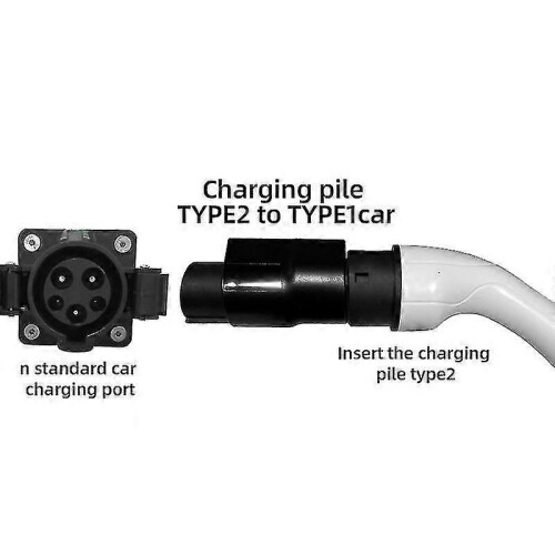 (Dark Grey) Type 2 to Type 1 EV Adapter 32A Single Phase 1