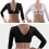 (White, L) Mesh Cardigan Plus Size Arm Shaper Short Cropped 3