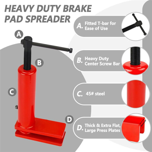 Universal Brake Caliper Tool Heavy Duty Brake Caliper Spreader Tool for Multi-Piston Brake Piston Compressor Tool Red 2