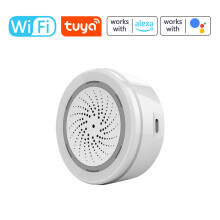 Tuya Intelligente WLAN Sirene mit akustischem und optischem Alarm (90 dB laut), App Fernsteuerung, Heimsicherheitssystem, kompatibel mit Smart Life