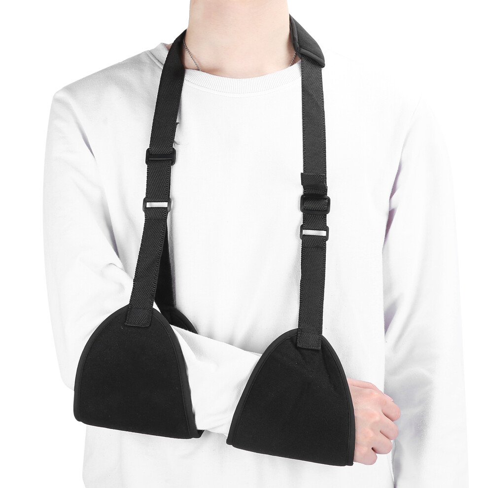 Black Forearm Sling Support Brace For Shoulder Fracture, Dislocated Recovery,