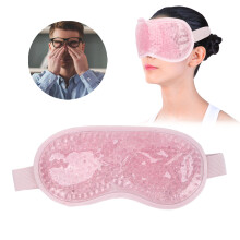 Wiederverwendbares pinkes Gel-Augenkissen für Wärme- und Kältetherapie, 10,2 x 7,2 cm