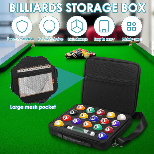 Pool Ball Case with Handle and Adjustable Strap 16-Ball 2