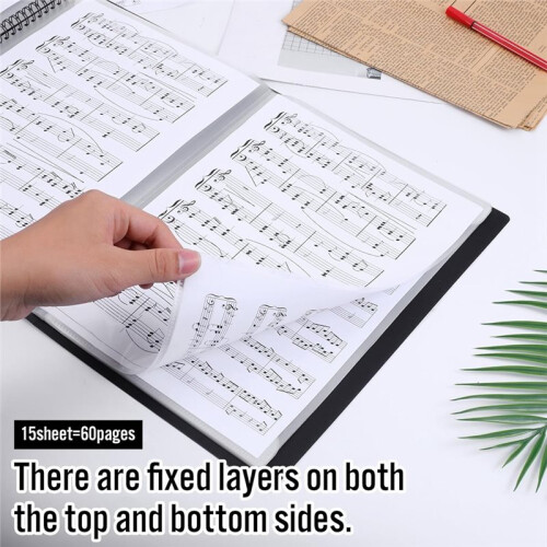4 Pages Expand Sheet Music Folder, Spiral Sheet Musics , Double Side Writable Choir Folder, for Sheets Music 2