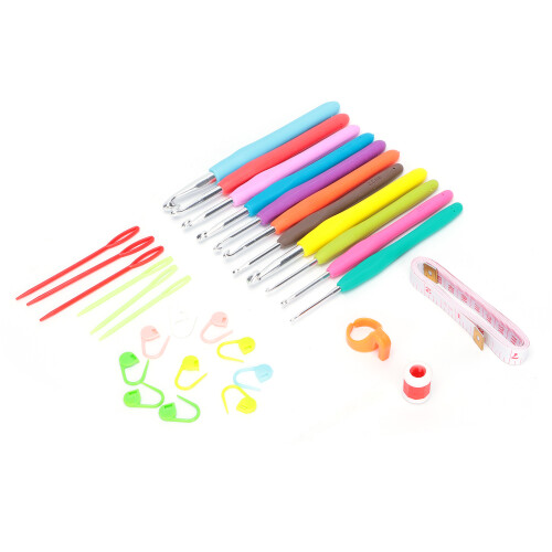 Ergonomic Crochet Hook Set 2.0mm-8.0mm with Soft Rubber Grip