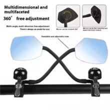 2-in-1 Bicycle Rearview Mirror Bell Adjustable Mountain Bike View Mirror with Bell MTB Road Bike Accessories
