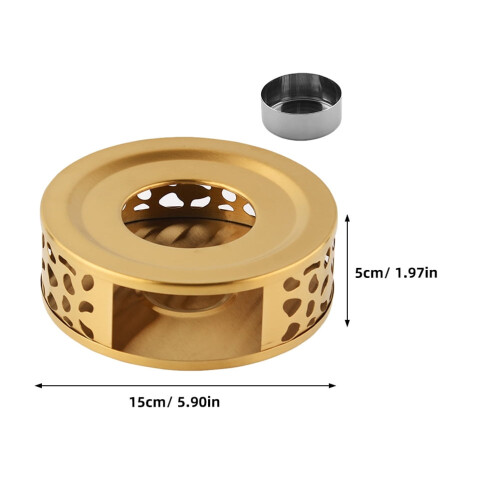 Round Teapot Warmer Stainless Steel Heating Base with 1