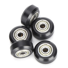 5Pcs POM Pulleys with 625zz Bearings, 24mm Diameter, Black