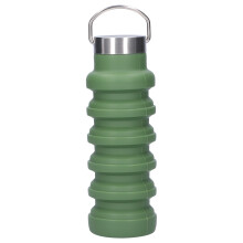 500ml Collapsible Silicone Water Bottle with Stainless Steel Lid - Portable & Heat-Resistant