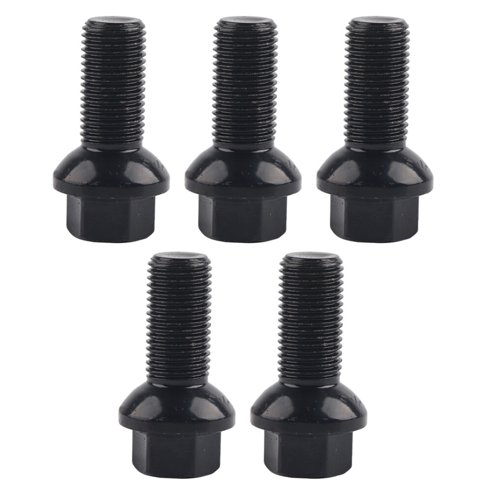 5Pcs M14x1.5mm Stainless Steel Wheel Lug Bolts For W176 Models Black 3161391575045