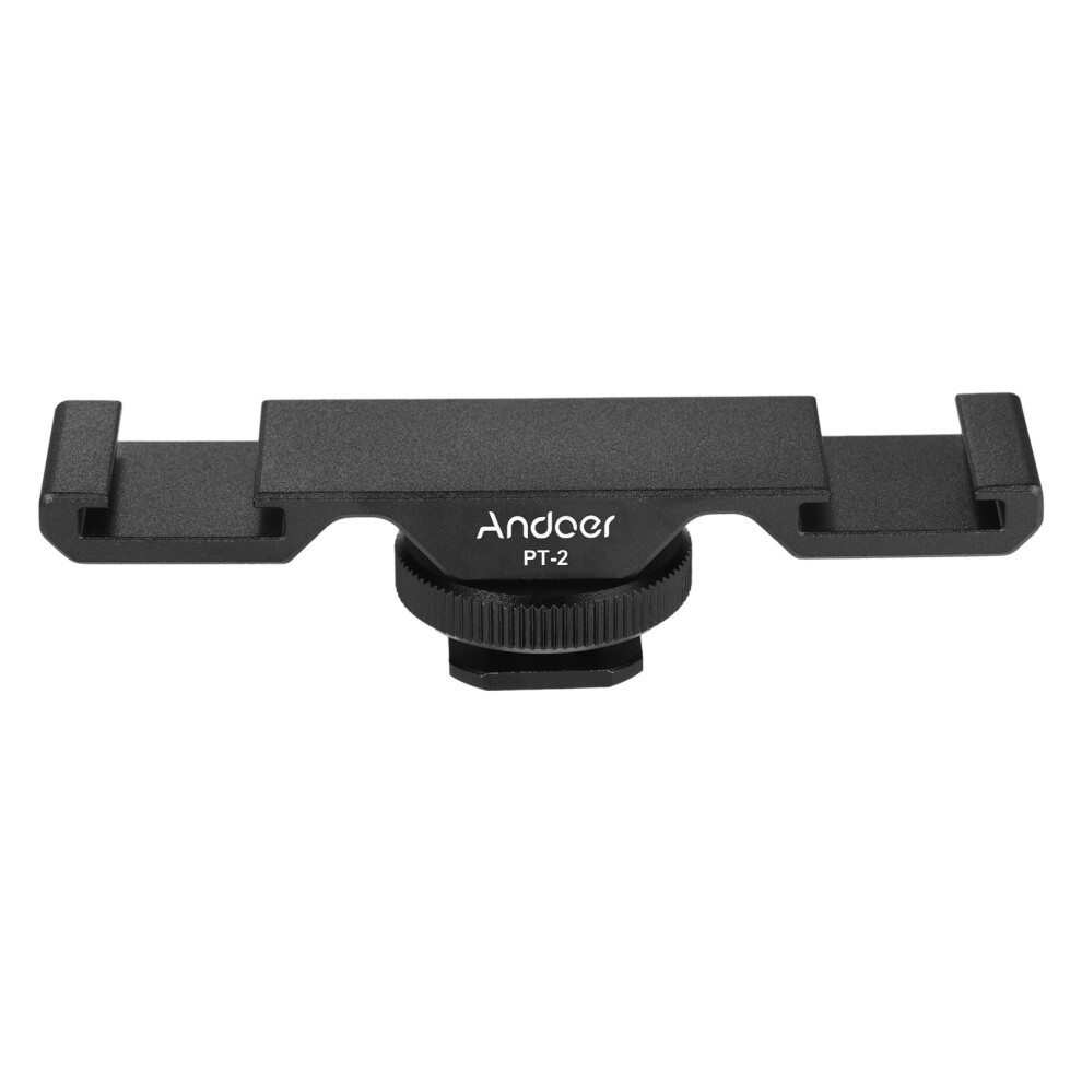 Andoer Pt-2 Dual Cold Shoe Mount For Dslr Camera Smartphone Led Video Light 8201391892485