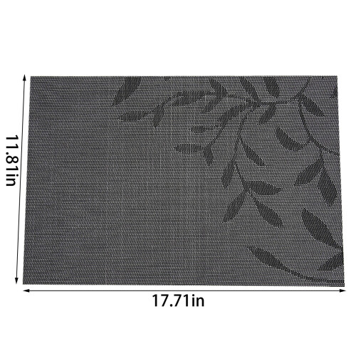 Red Leaf Pattern PVC Placemats (Set of 4) 1