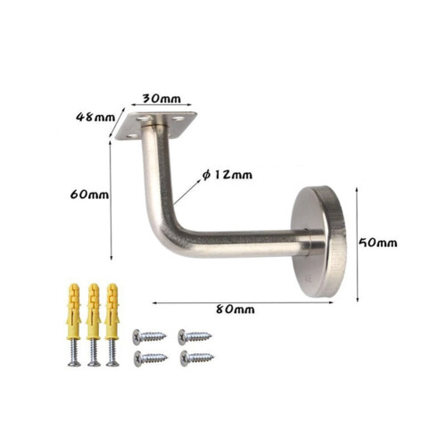 Handrail Bracket Railing Wall Support Handrail Railing Mop Pole with Screws B 1