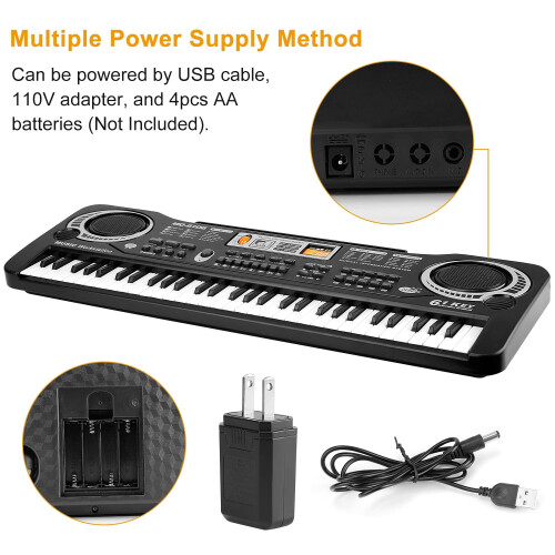 61-Key Digital Keyboard with Microphone for Beginners 1