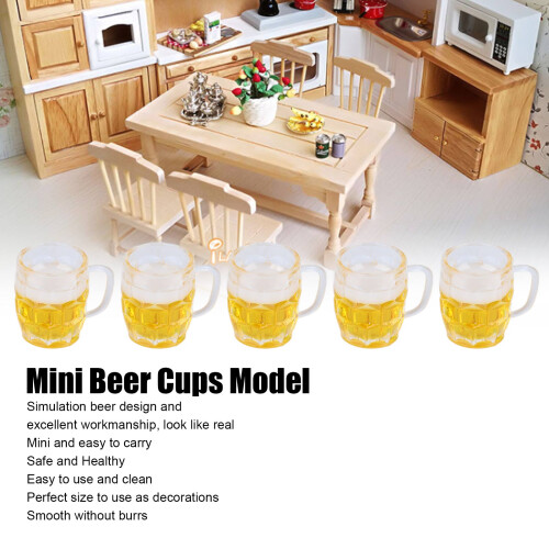 20 Pcs Mini Resin Beer Mug Models for DIY Crafts, 3+ 2